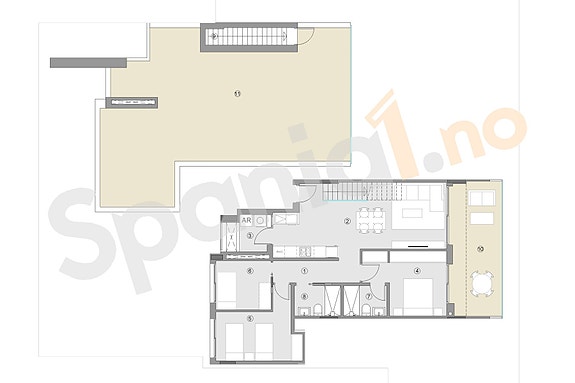 SOLGT! Penthouse ved sjøen | Panorama havutsikt | Kun 200m fra stranden | 3 soverom | Flott fellesområde med basseng