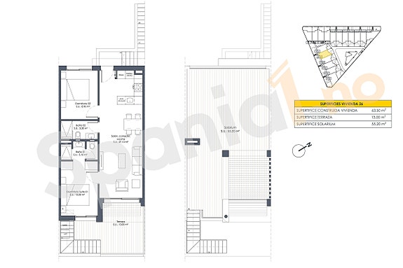 NYHET! Moderne toppleilighet med stor terrasse og takterrasse, felles basseng og parkering