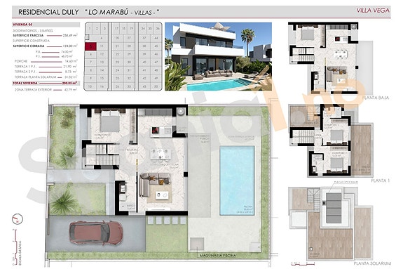 Elegant villa med møbler inkludert i prisen | 3 soverom og 3 bad | Privat basseng | Takterrasse med utsikt