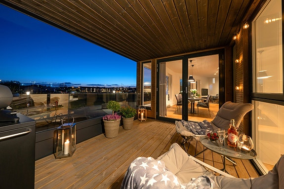 Strøken leilighet med utmerkede solforhold