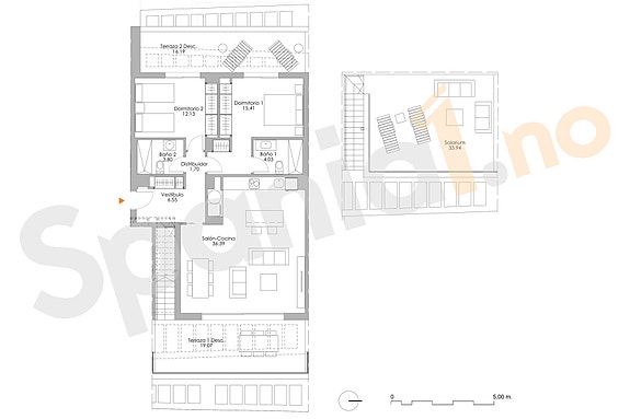 Penthouse leilighet med god uteplass | Flotte fellesområder | Garasje