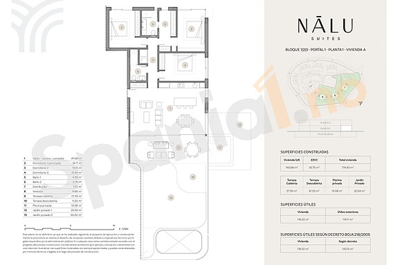 Nydelig leilighet med eksklusive fellesområder | 3 soverom og eget privat basseng på terrassen