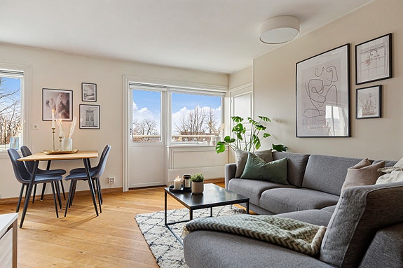 Velkommen til Nedre Møllenberg gate 49 C! En unik usjenert 4-roms toppleilighet ved Solsiden med balkong, peis og utsikt.