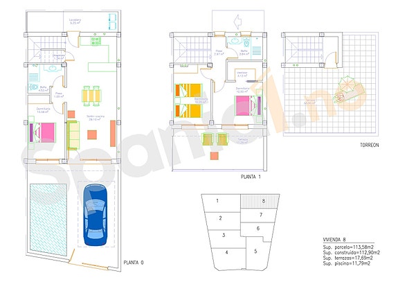 Kun 1 igjen! Rekkehus med 3 soverom | Stor terrasse og takterrasse | Hage og privat basseng