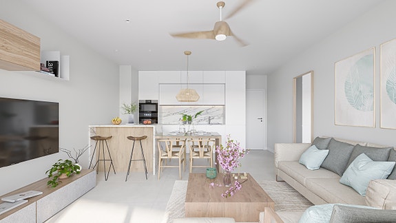 Ny moderne penthouse med takterrasse like ved stranden | 3 soverom og 2 bad | Parkering