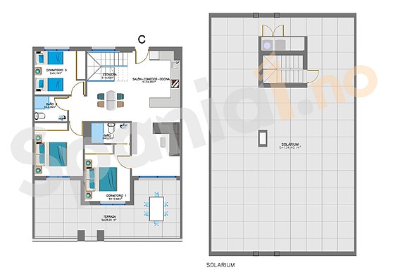 Penthouse med nydelig havutsikt  - Stor takterrasse 134m2 - 3 soverom - Gangavstand til strand