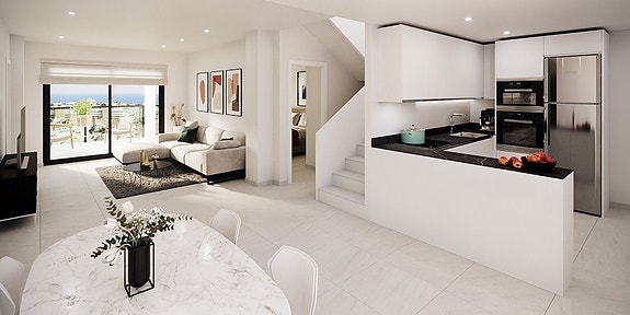 Penthouse med nydelig havutsikt  - Stor takterrasse 134m2 - 3 soverom - Gangavstand til strand