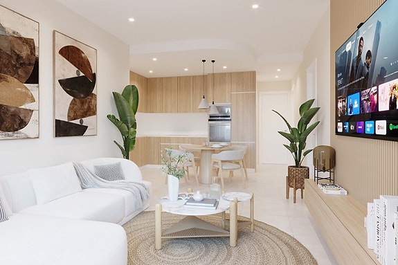 Hjørne-penthouse med takterrasse på 92 m2 | Nær strand og koselig båthavn | 3 soverom og 2 bad