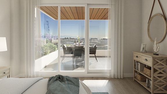 Ny leilighet | 4 soverom | Gå til strand | Flott fellesområde med hage og basseng | Parkering og bod