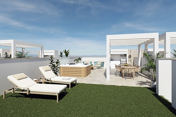 Nyhet! Toppleilighet med 3 soverom og 2 bad | Stor takterrasse 61m2 | Utekjøkken og mulighet for Jacuzzi