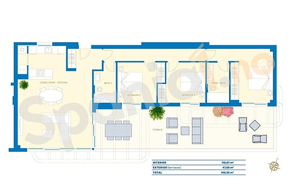 Penthouse-leilighet i hjerte av La Cala | Fantastisk utsikt over havet | 3 soverom