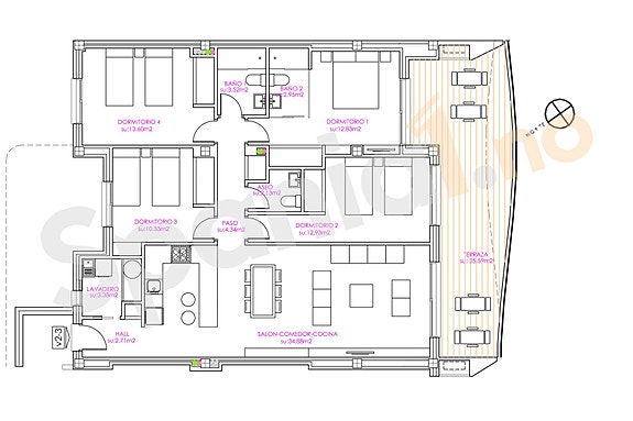 Luksuriøs leilighet nær havet | 4 soverom, 3 bad og stor terrasse | Bare 400 m fra stranden