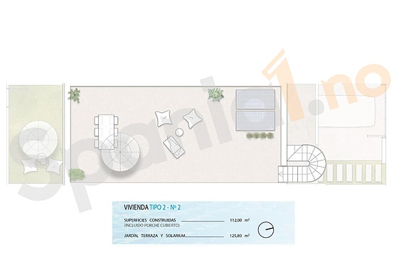 Moderne rekkehus med 3 soverom - Takterrasse og privat basseng i solrike omgivelser