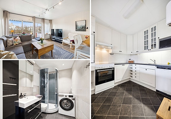 Velkommen til Sven Morens veg 11A! Fin 2-roms leilighet i 1. etasje med flislagt bad fra 2023 og pent kjøkken