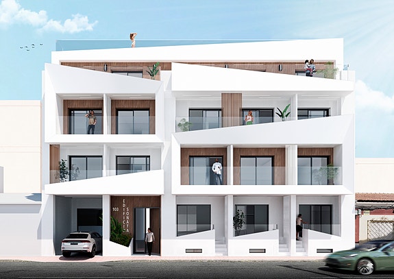 Ny moderne leilighet | 250 meter fra Playa del Cura | Felles takterrasse med basseng