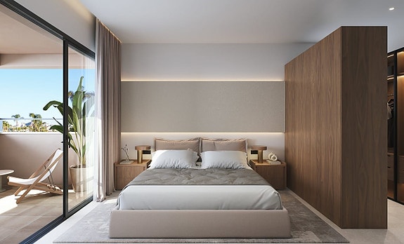 Moderne tomannsboliger med tre soverom, takterrasse, privat basseng og flott beliggenhet nær Las Higuericas-stranden.