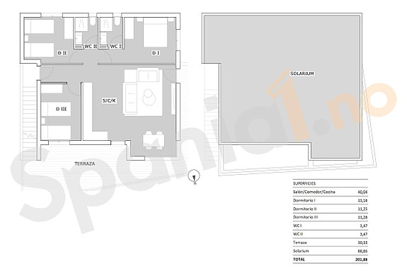 Nyhet! Toppleilighet med egen takterrasse 71m2 | 2 soverom og 2 bad | Flott fellesområde med basseng