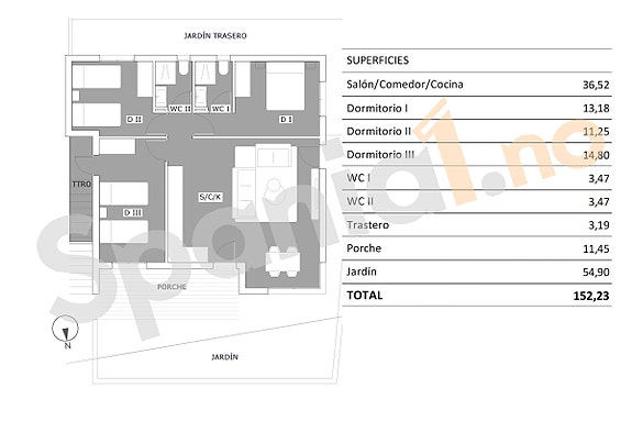 Ny hjørne-leilighet med egen hage | 3 soverom og 2 bad | Flott fellesområde med basseng
