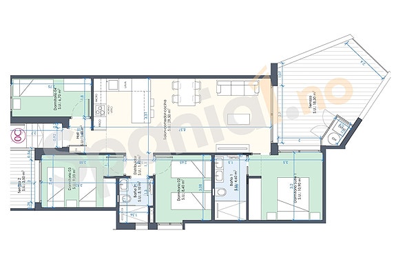 SOLGT! Ny moderne leilighet med 4 soverom og 2 bad | Romslig terrasse og fine fellesområder med basseng