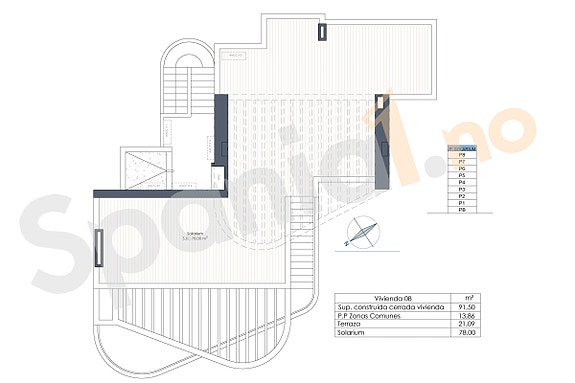 Eksklusiv penthouse med 3 soverom - Stor terrasse og privat takterrasse