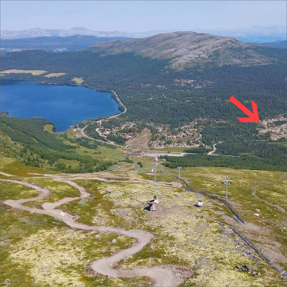 Tomteområdet sett fra alpinanlegget