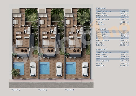 Romslig villa med 3 soverom, privat basseng og solrik takterrasse - Parkering på tomt