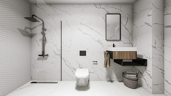 Hjørne-rekkehus med privat basseng og takterrasse | Romslig planløsning - 3 soverom og 3 bad