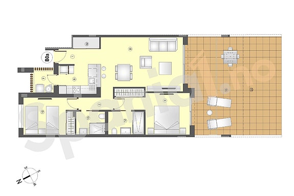 Nøkkelferdig! Nydelig leilighet med stor terrasse og hage | 350 m til strand | Flotte fellesområder