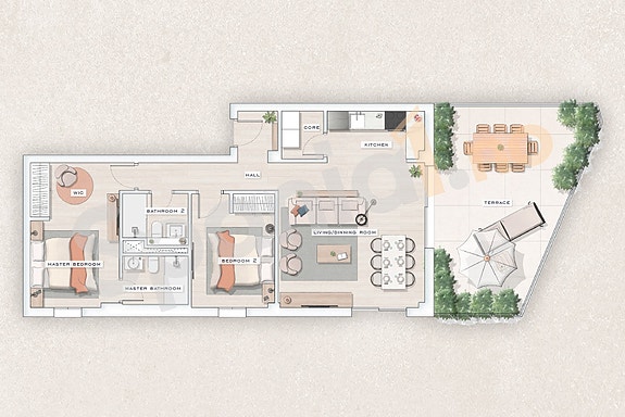 Plantegning leilighet med 2 soverom