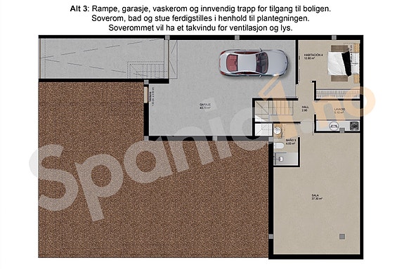 Eksklusiv moderne villa | Innredet underetasje | Stor uteplass med basseng | 4 soverom og 3 bad | Takterrasse