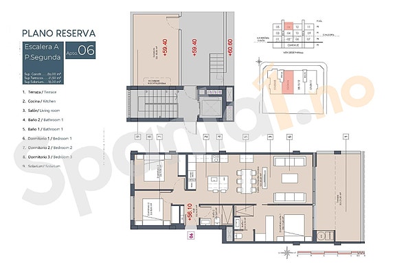 Penthouse-leilighet med 3 soverom og takterrasse | Fellesområde med basseng | Parkering
