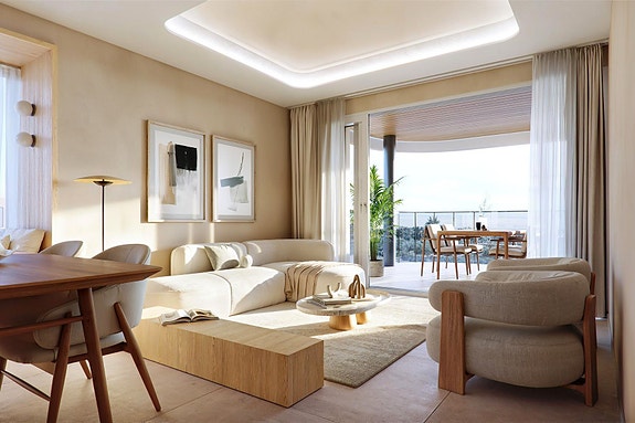 Penthouse-leilighet med 3 soverom og takterrasse | Fellesområde med basseng | Parkering