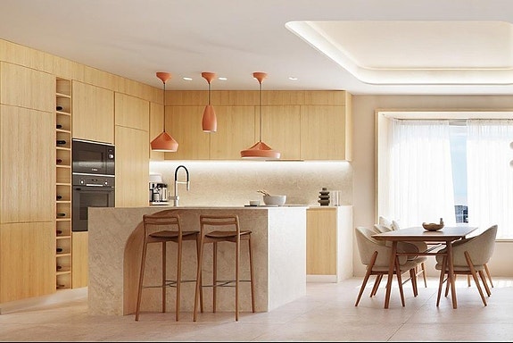 Penthouse-leilighet med 3 soverom og takterrasse | Fellesområde med basseng | Parkering