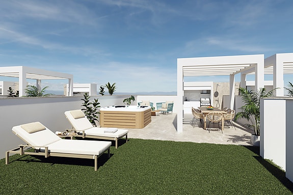 Toppleilighet med stor takterrasse 61m2 | Utekjøkken og mulighet for Jacuzzi