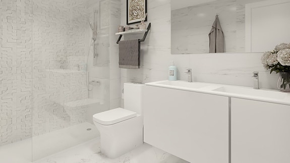 Ny leilighet | 4 soverom | Gå til strand | Flott fellesområde med hage og basseng | Parkering og bod