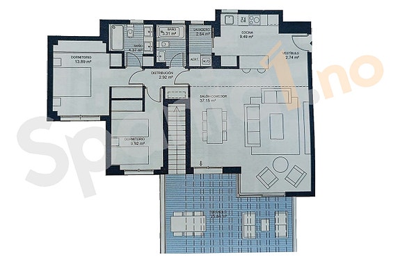 Eksklusiv penthouse med havutsikt, privat basseng og takterrasse - 3 soverom og 2 bad - Garasje og bod