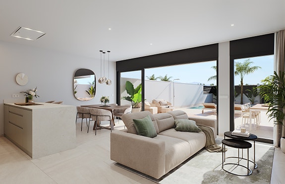 SOLGT! Ny moderne villa med 3 soverom, privat basseng og hage | Mulighet for takterrasse