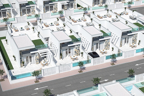 Strøken villa med 3 soverom og 2 bad |  Alt på et plan | Uteområde med basseng | Takterrasse 81m2