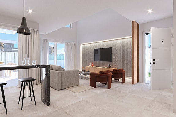 Strøken villa med 3 soverom og 2 bad |  Alt på et plan | Uteområde med basseng | Takterrasse 81m2