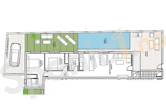 Ny moderne bungalow med privat basseng   kun 650 m fra stranden