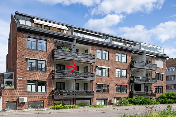 Velkommen til en sentral bygård i Thuegata 2B i Horten sentrum.