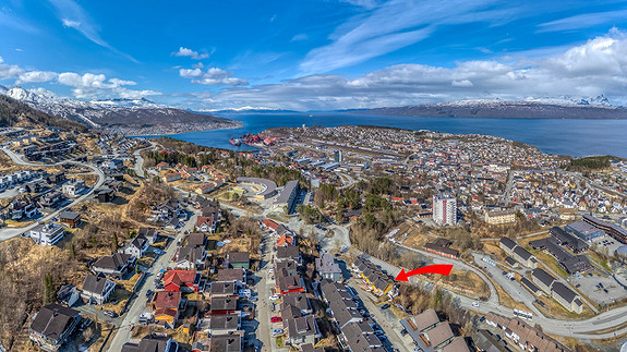 Flott utsikt over deler av byen.
