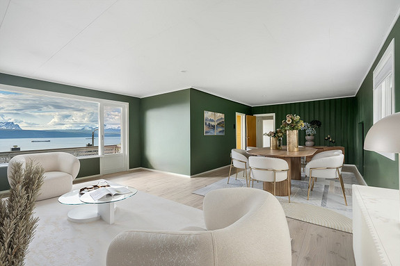 Innholdsrik enebolig med nydelig utsikt mot Vegglandet, Ofotfjorden og Herjangen
