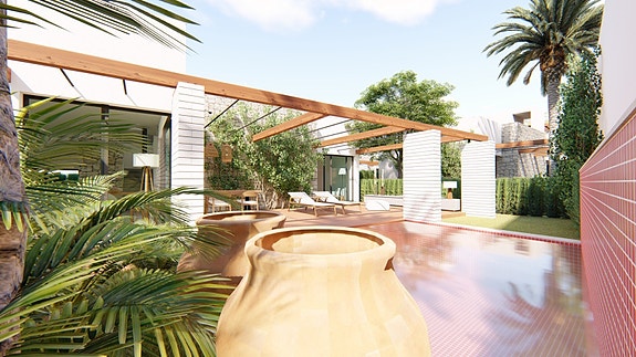 Moderne villa med 3 soverom | Privat basseng og takterrasse | Parkering