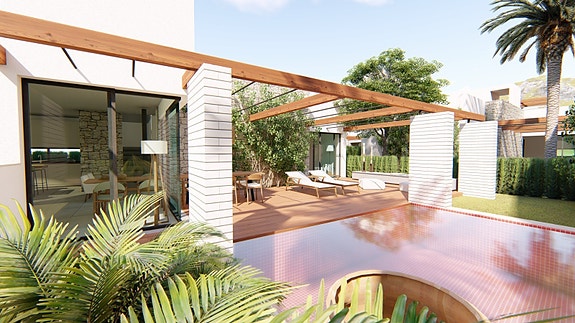 Moderne villa med 3 soverom | Privat basseng og takterrasse | Parkering