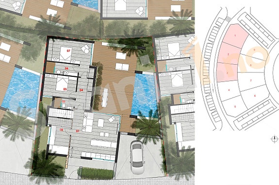 Moderne villa med 3 soverom | Privat basseng og takterrasse | Parkering