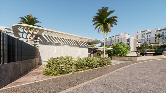 Strøken leilighet med 3 soverom og 2 bad | Nærhet til strand | Vakre fellesområder | Store terrasser