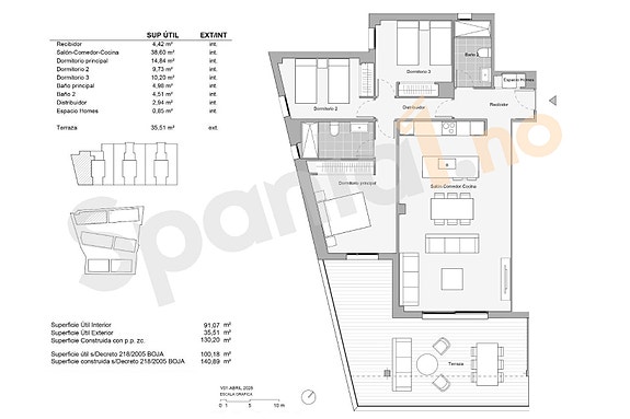Leilighet med 3 soverom og romslig terrasse - Komplett fellesanlegg med basseng og treningssenter