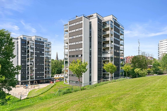 Fasadebilde. Leiligheten ligger i 7.etg.