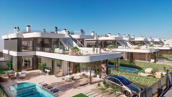 SOLGT! Råflott bolig med imponerende design | Nær strand og alle fasiliteter | Store terrasser og takterrasse